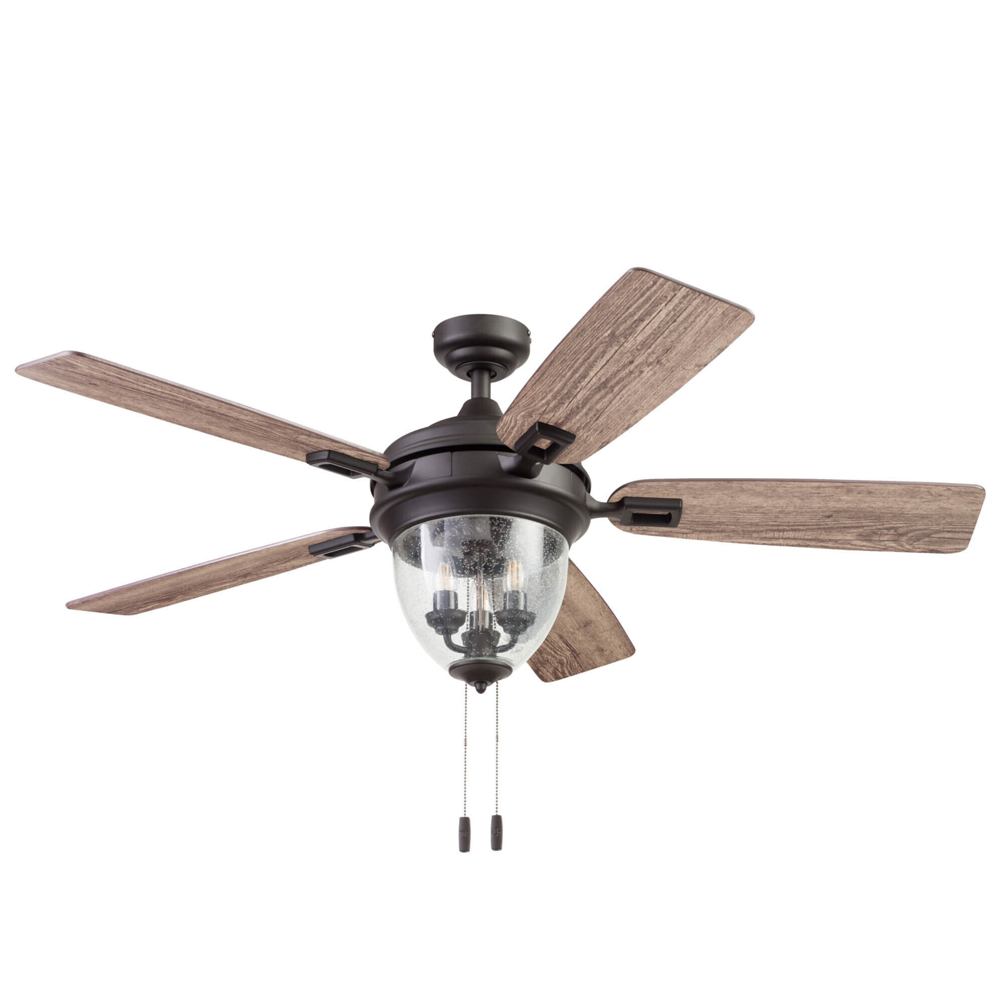 Prominence Home, Glencrest 52in. Pull Chain Ceiling Fan Bronze, Fan Diameter 52 in, Fan Blade Span 50-54 Air Delivery 4436 cfm, Model# 50615